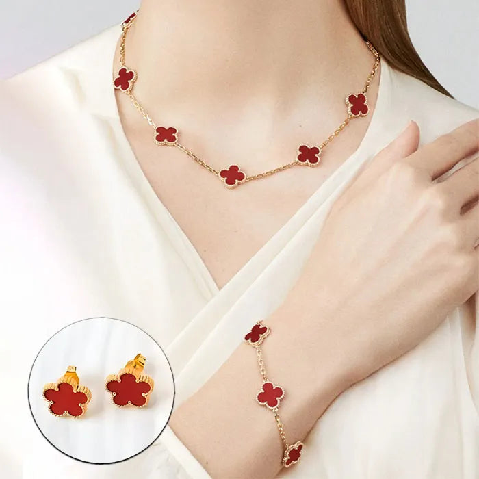 Collier Chance Trèfle – Bracelet & Boucles Offerts