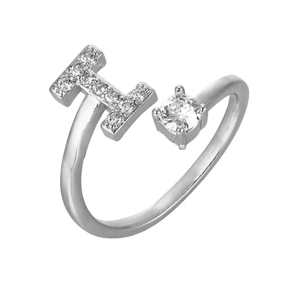 Bague Initiale Zirconium