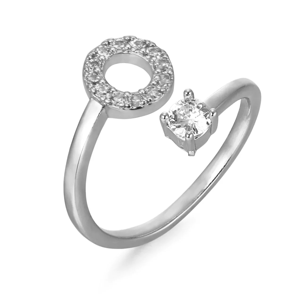 Bague Initiale Zirconium