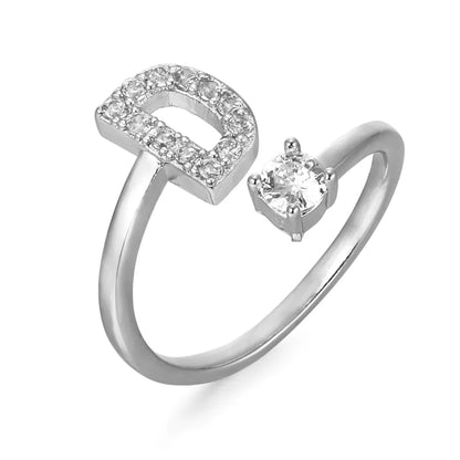 Bague Initiale Zirconium
