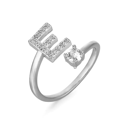 Bague Initiale Zirconium