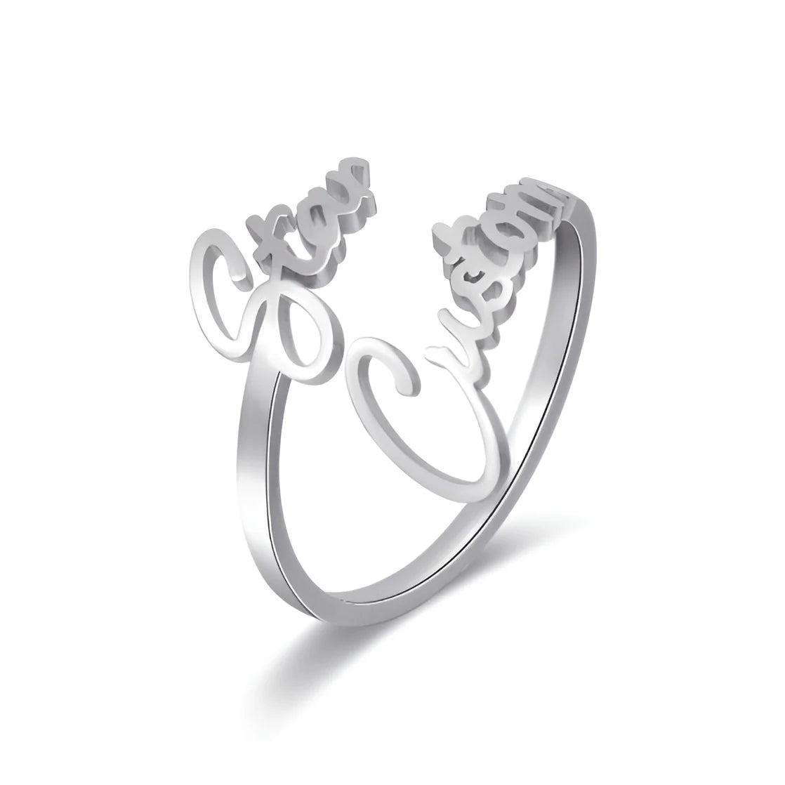 Bague Duo Prénoms Entrelacés