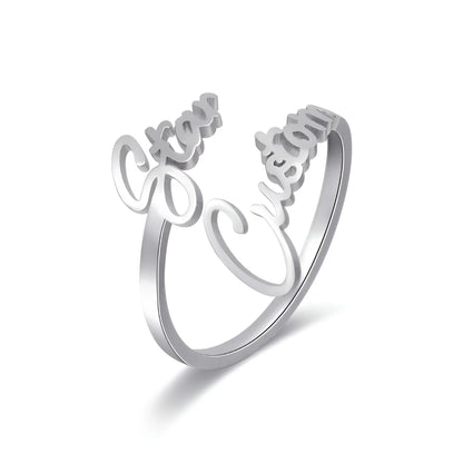 Bague Duo Prénoms Entrelacés