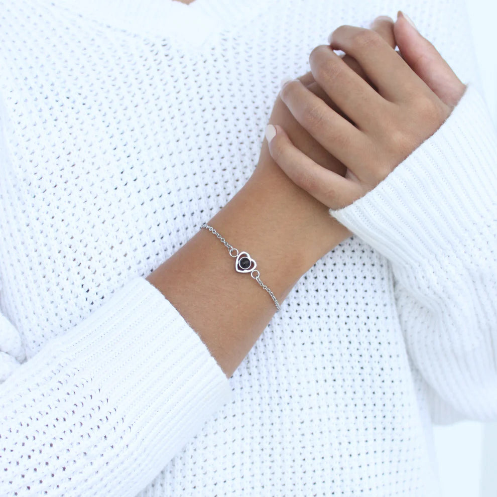 Bracelet Chaîne Cœur - Projection Photo