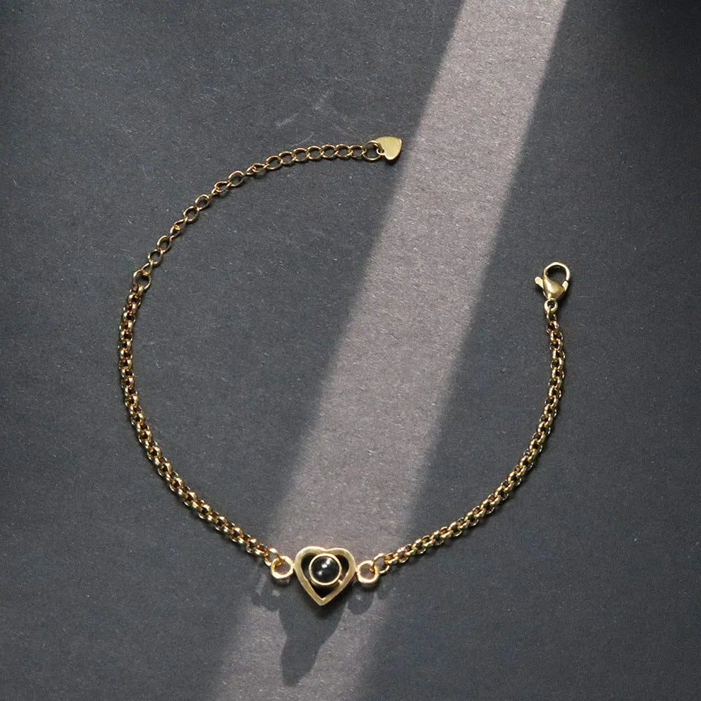 Bracelet Chaîne Cœur - Projection Photo