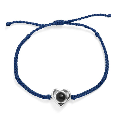 Bracelet Cordon Cœur Photo Personnalisé
