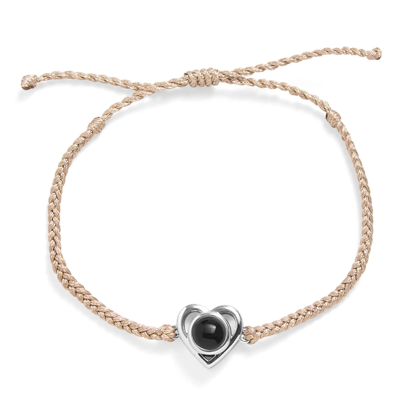 Bracelet Cordon Cœur Photo Personnalisé