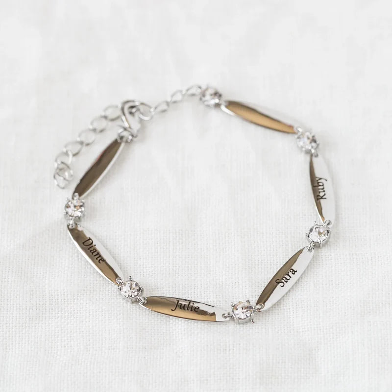 Bracelet Gravé Personnalisé - Éclat de Zirconium