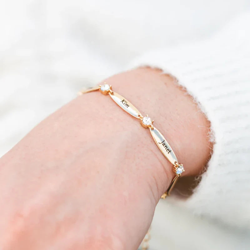 Bracelet Gravé Personnalisé - Éclat de Zirconium