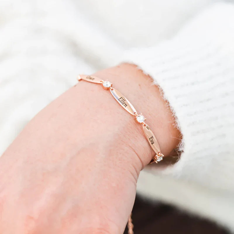 Bracelet Gravé Personnalisé - Éclat de Zirconium