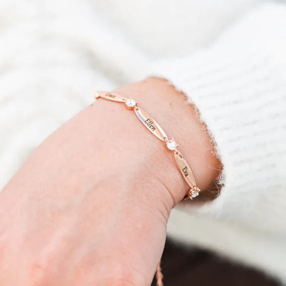 Bracelet Gravé Personnalisé - Éclat de Zirconium