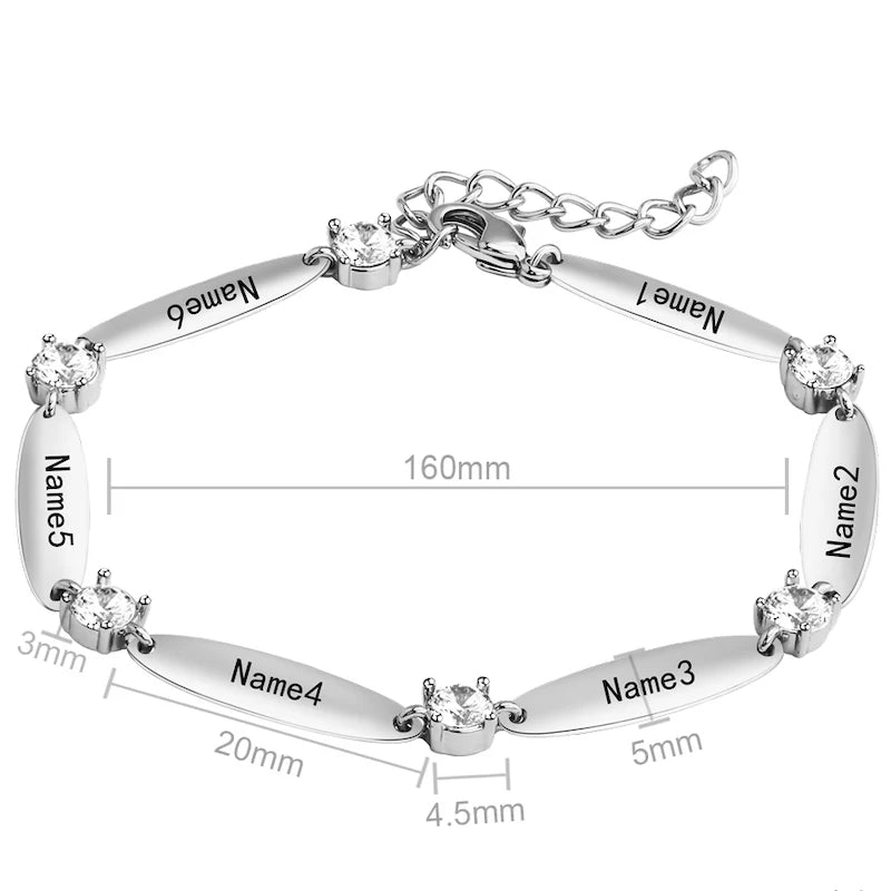 Bracelet Gravé Personnalisé - Éclat de Zirconium