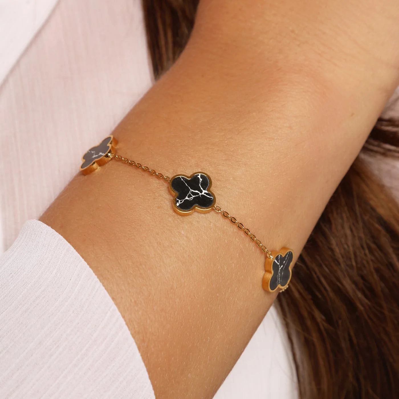 Bracelet Quatre Trèfles Marbrés