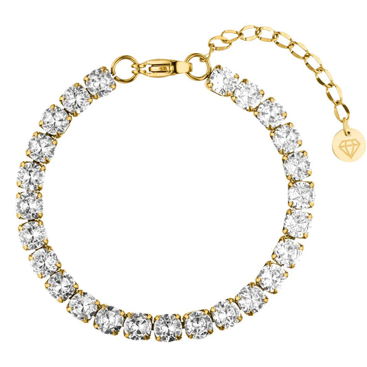 Bracelet Tennis – Plaqué Or 18K & Zircone