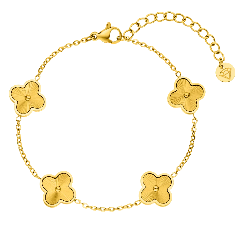 Bracelet Trèfle Doré – Plaqué Or 18K
