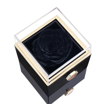 Coffret Rose Éternelle avec Collier Gravé et Rose Naturelle Préservée