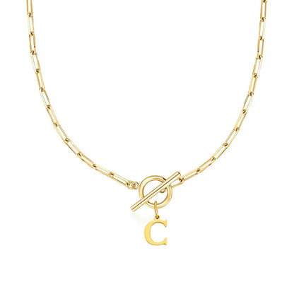 Collier Initiale Signature - Chaîne Trombone