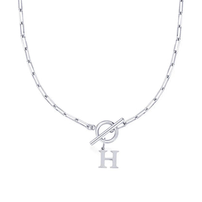 Collier Initiale Signature - Chaîne Trombone