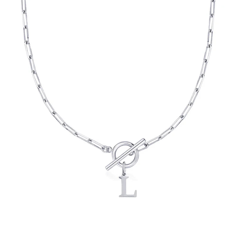 Collier Initiale Signature - Chaîne Trombone