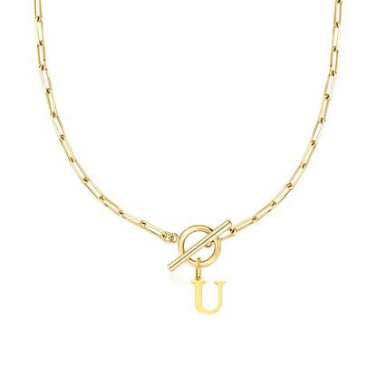 Collier Initiale Signature - Chaîne Trombone