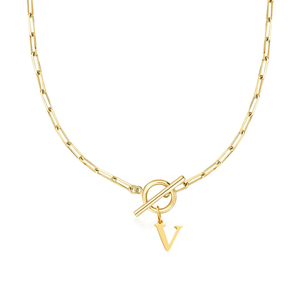 Collier Initiale Signature - Chaîne Trombone