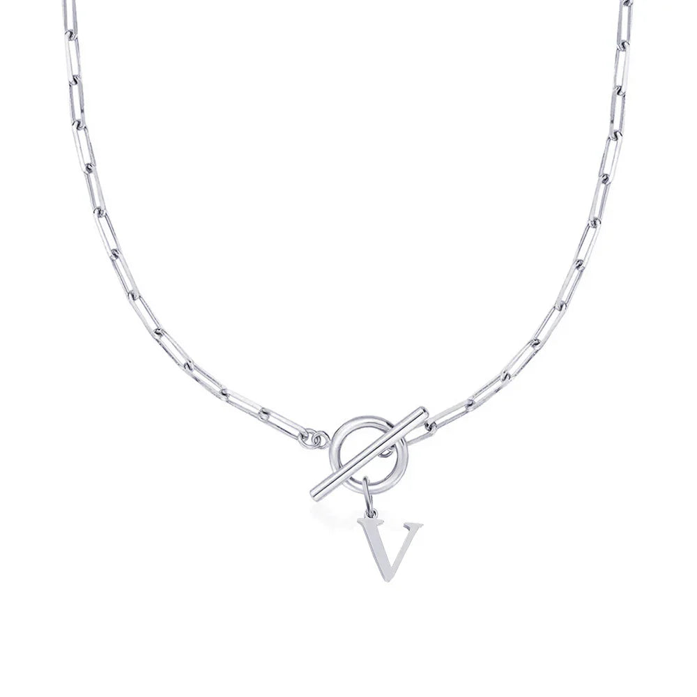 Collier Initiale Signature - Chaîne Trombone