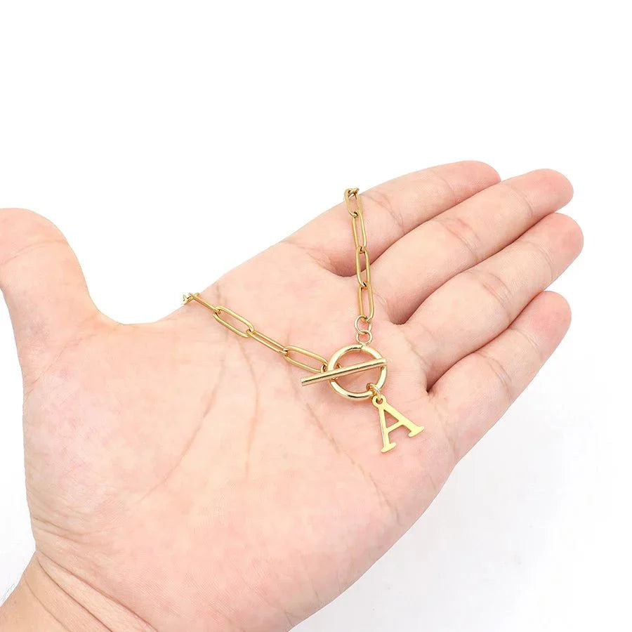 Collier Initiale Signature - Chaîne Trombone