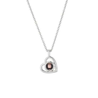 Collier Photo Personnalisée avec Pendentif Cœur