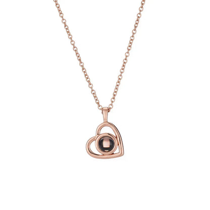 Collier Photo Personnalisée avec Pendentif Cœur