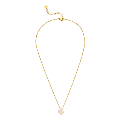 Collier Trèfle Rose Chanceux – Plaqué Or 18K