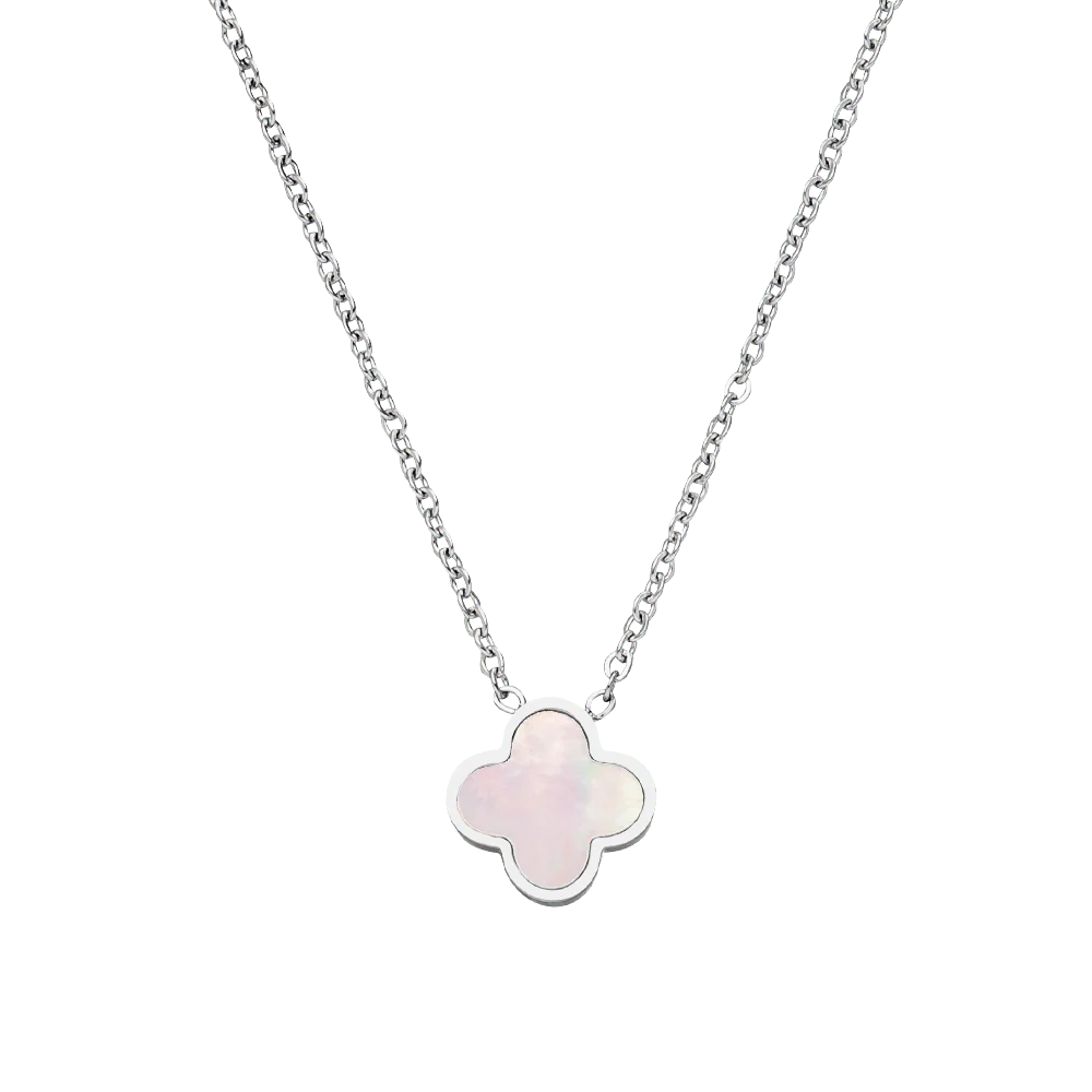 Collier Trèfle Rose Chanceux – Plaqué Or 18K