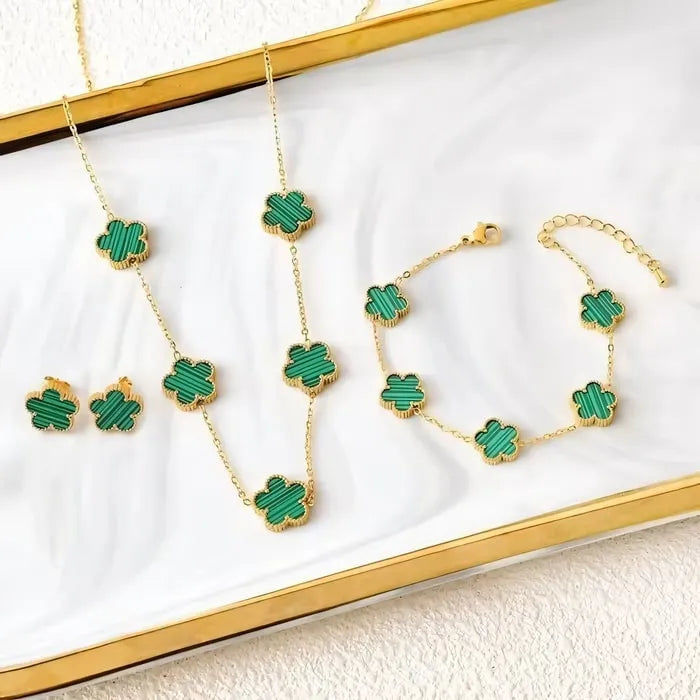 Collier Chance Trèfle – Bracelet & Boucles Offerts