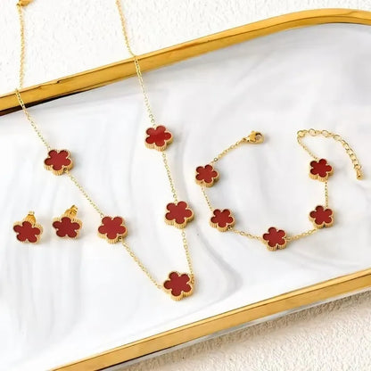 Collier Chance Trèfle – Bracelet & Boucles Offerts